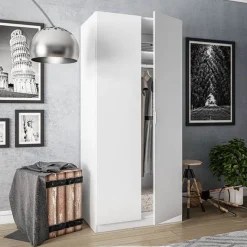 Armario Low Cost 2 puertas blanco 180x81,5x52 cm