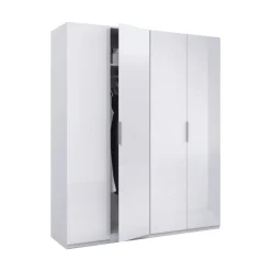 Armario Max 4 puertas abatibles blanco brillo 200x180x52 cm