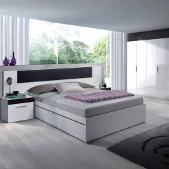 Armario Max 4 puertas abatibles blanco brillo 200x180x52 cm