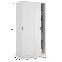 Armario Max 2 puertas correderas blanco 200x100x52 cm