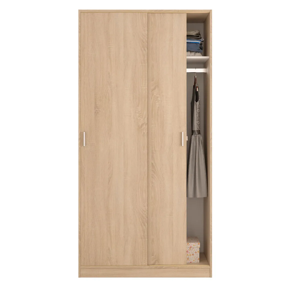Armario Max 2 puertas correderas roble 200x100x50 cm
