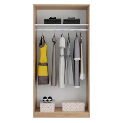 Armario Max 2 puertas correderas roble 200x100x50 cm