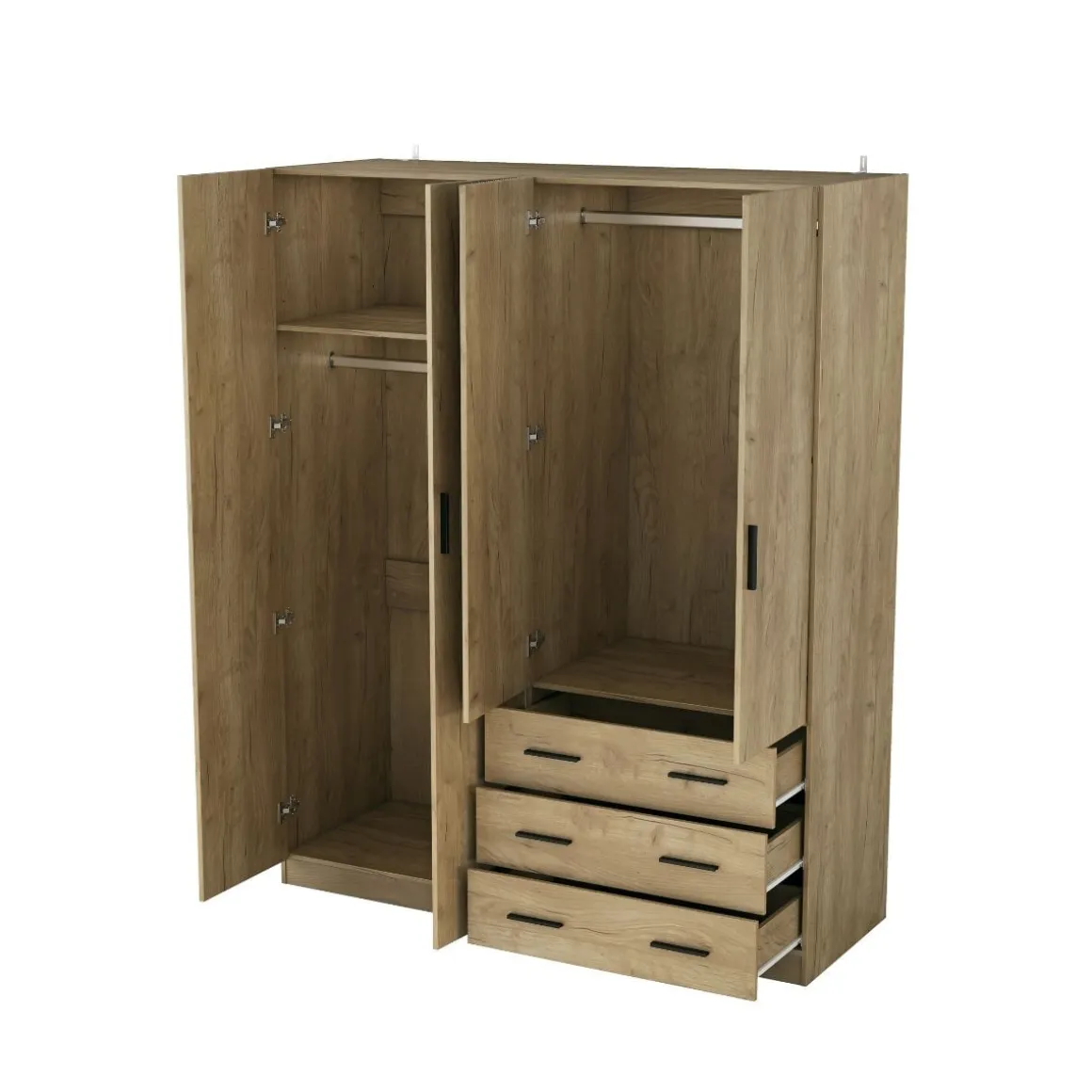 Armario Monamer 4 puertas con 3 cajones 200x160x57,5 cm
