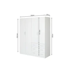 Armario Monamer 4 puertas con 3 cajones 200x160x57,5 cm