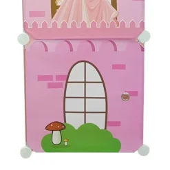 Armario multiusos Bayi 3 compartimentos rosa 110x37x37 cm