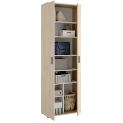 Armario multiusos Fit 2 puertas 6 estantes natural 190,2x60,9x35,3 cm
