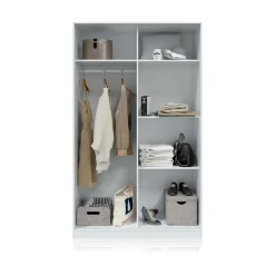 Armario Noon Plus 2 puertas correderas blanco/cemento 200x120x50 cm