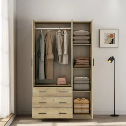 Armario Nortes 3 puertas con 3 cajones 200x120x58 cm