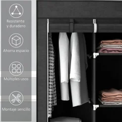Armario Nova Homcom 8 estantes 162,5x125x43 cm