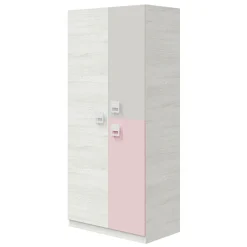 Armario Nube 3 puertas abatibles blanco/rosa/gris 200x90x52 cm