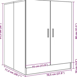 Armario para lavadora Dila 2 puertas 91,5x70,5x71,5 cm