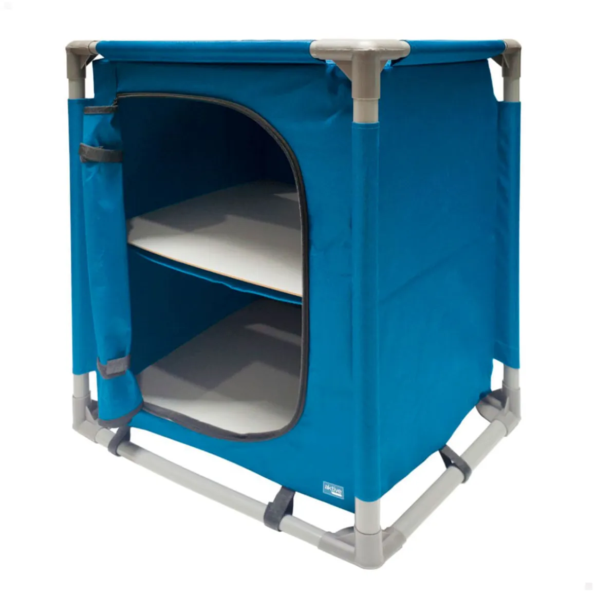Armario plegable para camping Aktive Camping 2 estantes azul 66x56x46 cm