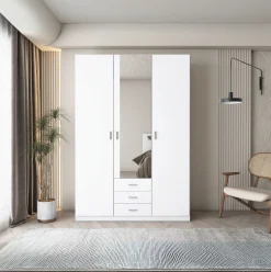 Armario Roma 3 puertas + 3 cajones con espejo 215x148,9x51 cm
