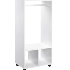 Armario ropero Adams Homcom con barra + 2 compartimentos blanco 128x60x40 cm