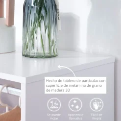 Armario ropero Adams Homcom con barra + 2 compartimentos blanco 128x60x40 cm