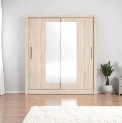 Armario Sava 2 puertas correderas con espejo 201x182x58,7 cm