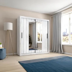Armario Sava 2 puertas correderas con espejo 201x182x58,7 cm