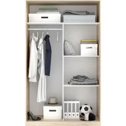 Armario Slide 2 puertas correderas natural 204x120x50 cm