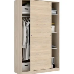 Armario Slide 2 puertas correderas natural 204x120x50 cm