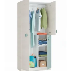 Armario Snuba 3 puertas juvenil blanco Alpes/verde acqua 200x90x52 cm