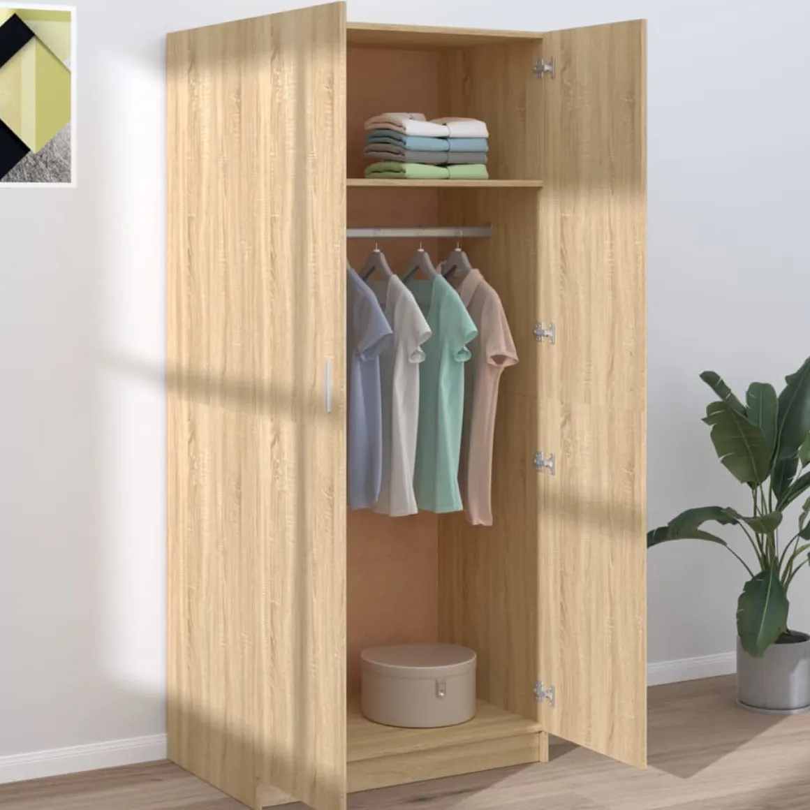 Armario Uma 2 puertas batientes 180x80x52 cm