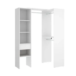 Armario vestidor Suit 3 barras + 1 columna + 1 cajón blanco