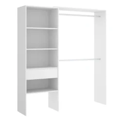 Armario vestidor Suit 2 barras con 4 compartimentos y 1 cajón 187x110-160x40 cm