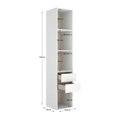 Armario vestidor Suit con trasera reversible blanco/natural 205x39,5x45 cm