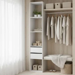 Armario vestidor Suit con trasera reversible blanco/natural 205x39,5x45 cm