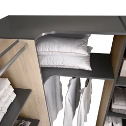 Armario vestidor Suit reversible 2 cajones + 3 barras + 3 columnas 205x164-214x141 cm