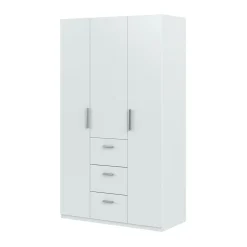 Armario Ward 3 puertas + 3 cajones blanco 203x117x52 cm