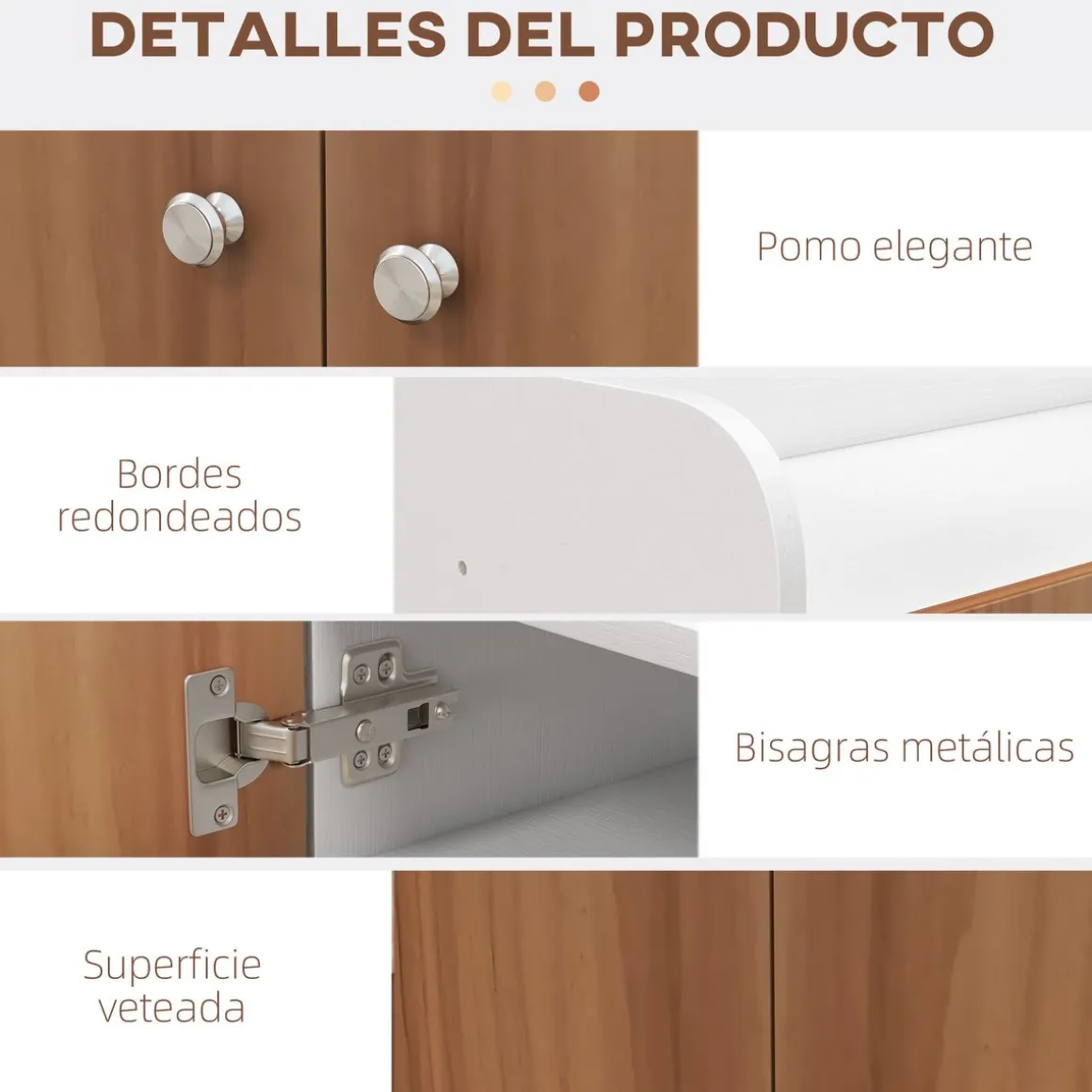 Armario zapatero Dino Homcom 2 puertas + 8 estantes ajustables blanco/natural 90x83x30 cm