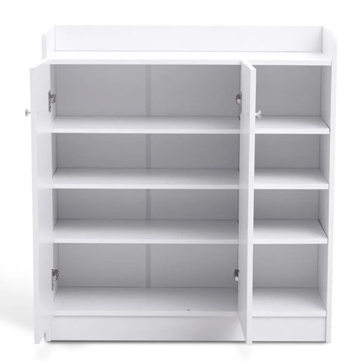 Armario zapatero madera 4 estantes blanco 90x83x30cm
