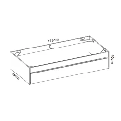 Aro de cama Lago con arrastre blanco 40x96x195 cm