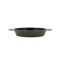 Arrocera Naturalia Quid aluminio prensado con asas verde Ø32 cm