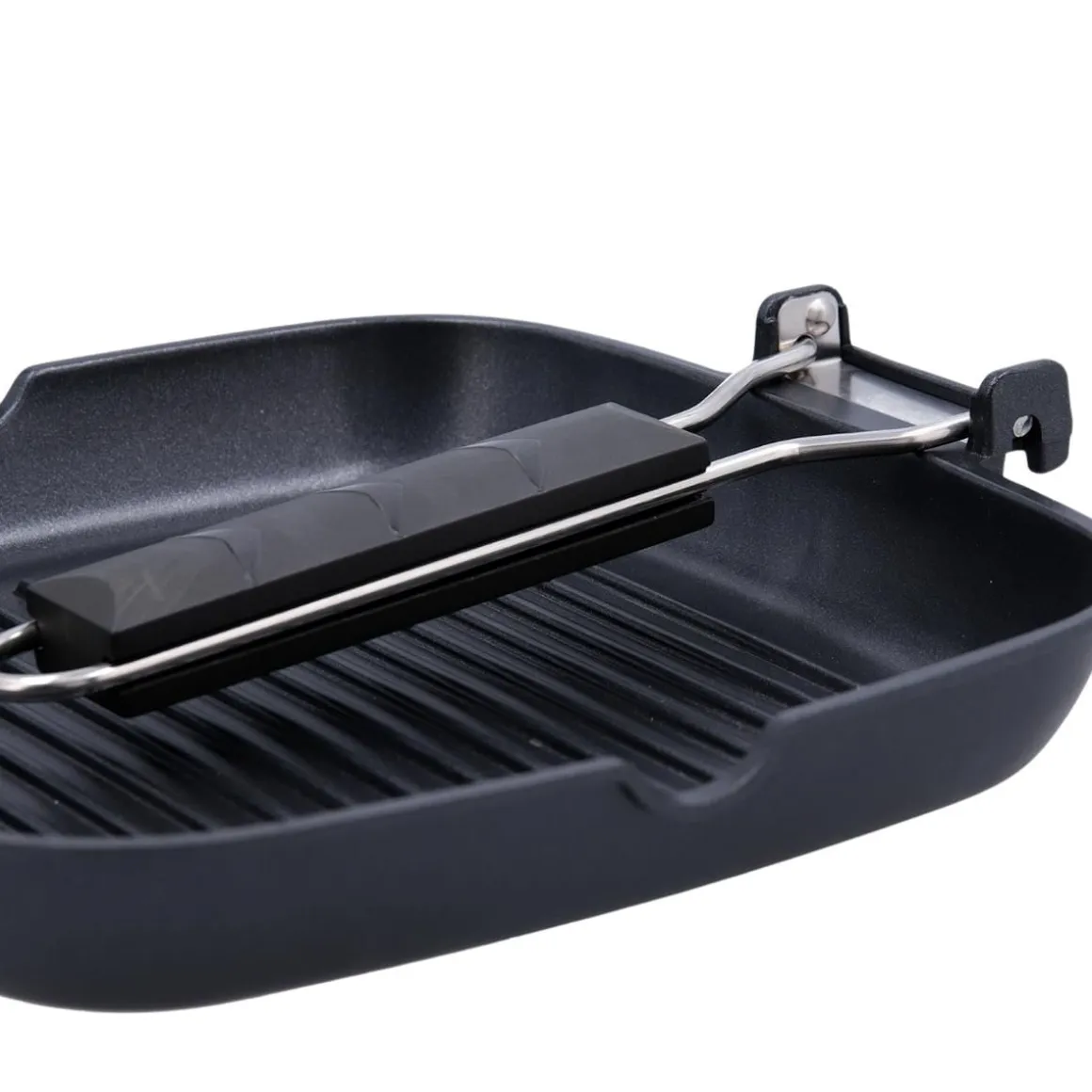 Asador Ebano Quid con asa plegable aluminio fundido 28 cm