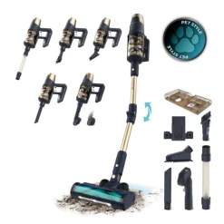 Aspirador de escoba Cecotec Conga Rockstar RX70 Aquapet Flex Genesis 780W + kit de accesorios negro/dorado