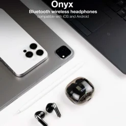 Auriculares inalámbricos TooQ Onyx TQBWH-0054B con estuche de carga negro