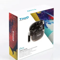Auriculares inalámbricos TooQ Onyx TQBWH-0054B con estuche de carga negro