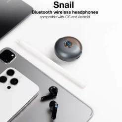 Auriculares inalámbricos TooQ Snail TQBWH-0060G con estuche de carga negro