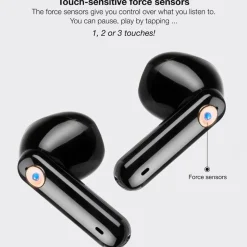 Auriculares inalámbricos TooQ Snail TQBWH-0060G con estuche de carga negro
