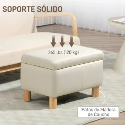 Baúl de almacenaje Bonnie Homcom 33L tapa abatible 40x60x38 cm