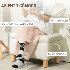 Baúl de almacenaje Bonnie Homcom 33L tapa abatible 40x60x38 cm