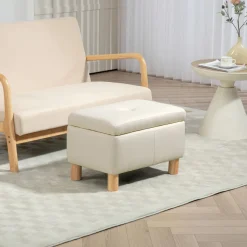 Baúl de almacenaje Bonnie Homcom 33L tapa abatible 40x60x38 cm