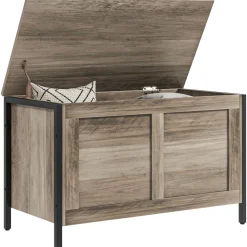 Baúl de almacenaje Brady Homcom 95L gris 49x80x40 cm