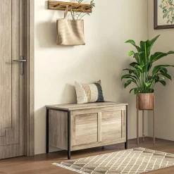 Baúl de almacenaje Brady Homcom 95L gris 49x80x40 cm