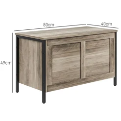 Baúl de almacenaje Brady Homcom 95L gris 49x80x40 cm