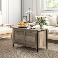 Baúl de almacenaje Brady Homcom 95L gris 49x80x40 cm