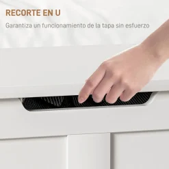 Baúl de almacenaje Tropical Homcom 100L tapa abatible blanco 45x80x40 cm