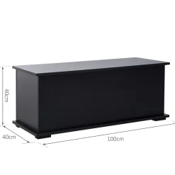 Baúl de almacenamiento Amatista Homcom tapa abatible negro 40x100x40 cm